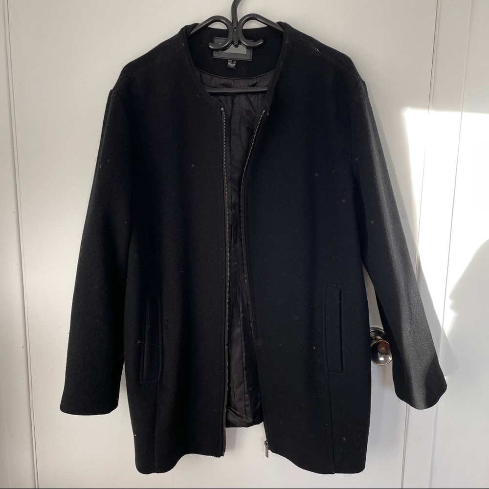 Mango wool zip bomber coat